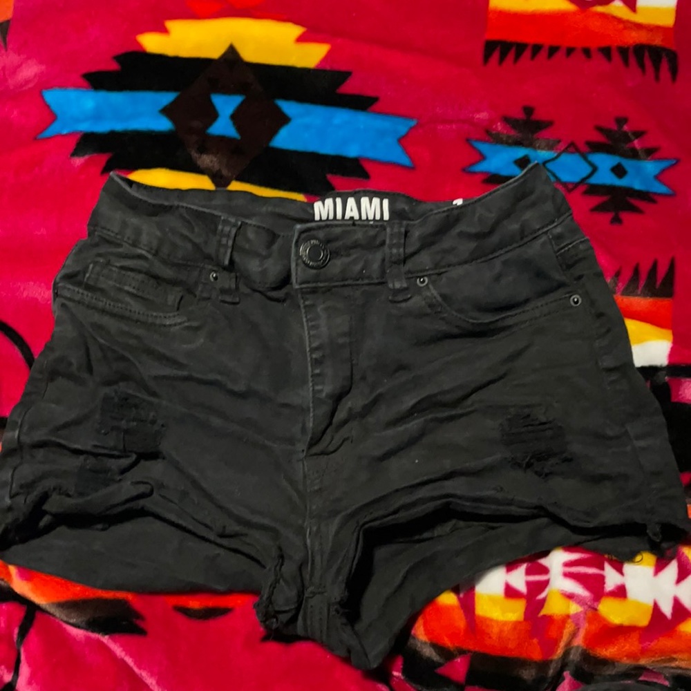 Black jean shorts